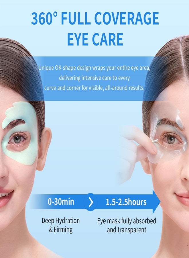 SPODARE OK Shape Eye Masks, 360° Fit Under Eye Patches with Retinol and Collagen, Firming & Hydrating Eye Mask for Wrinkles and Puffy Eyes, Self Care Gifts for Women - 6 Pairs, Happy Blue - Image 2